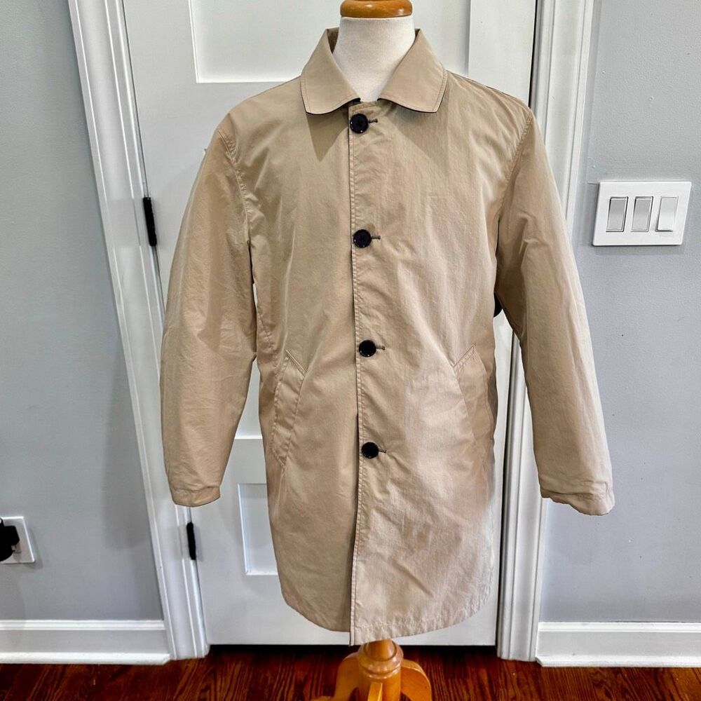 Paul Fredrick Reversible Rain/Trench Coat. Khaki/Black. Medium.